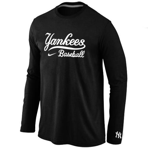 Cheap Nike New York Yankees Long Sleeve MLB T-Shirt Black For Sale